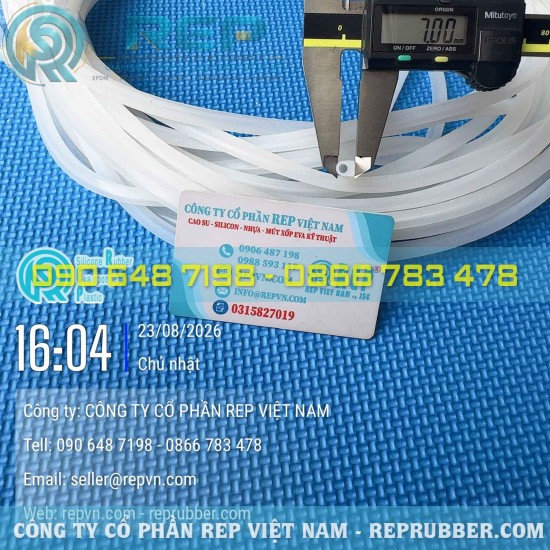 White silicone D-Profile gasket 6x7x1 – Custom silicone sealing profile
