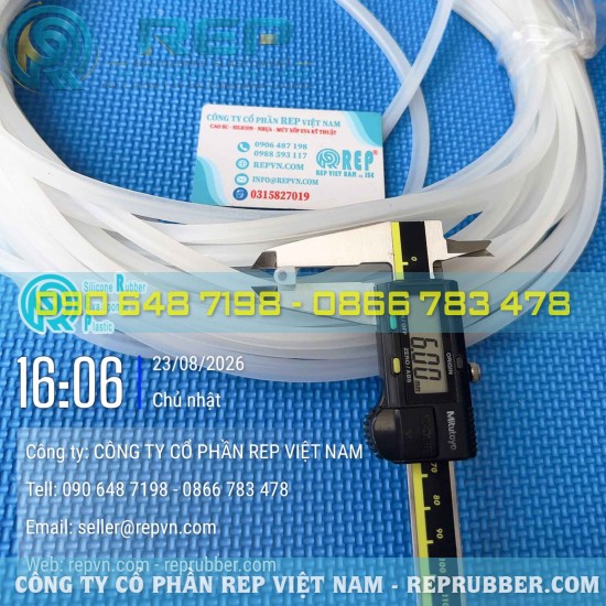 White silicone D-Profile gasket 6x7x1 – Custom silicone sealing profile