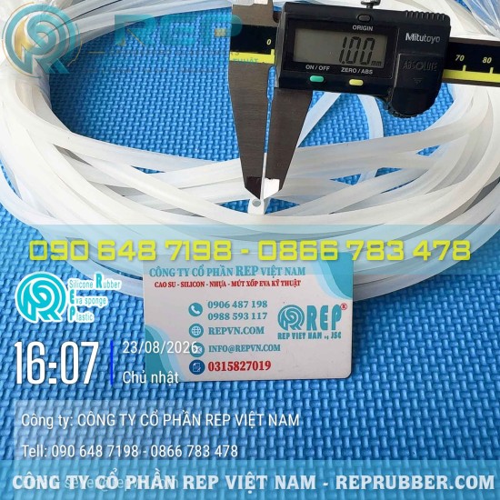 White silicone D-Profile gasket 6x7x1 – Custom silicone sealing profile