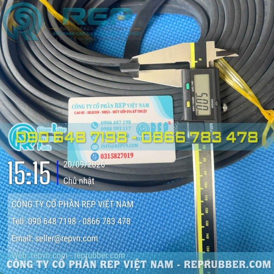 Rectangular 5x15 EPDM foam gasket—flexible and provides effective sealing