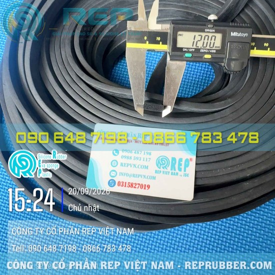 Rectangular 3x12 EPDM foam gasket—flexible and effectively sealing
